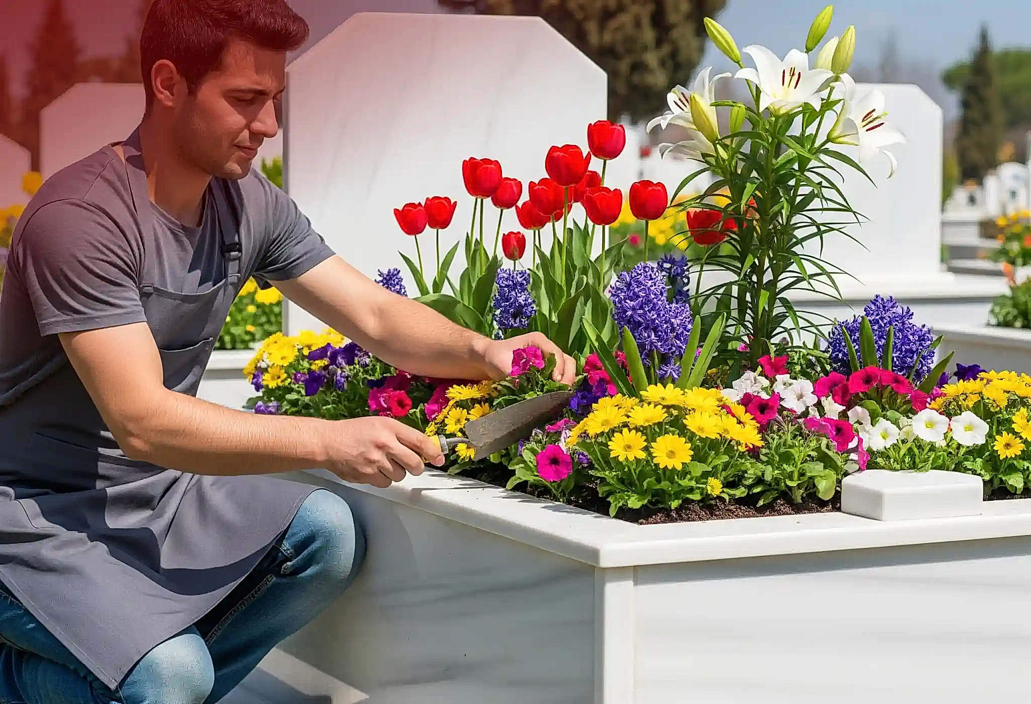 Karacaahmet Mezarlığı Mezar Bakım ve Çiçeklendirme